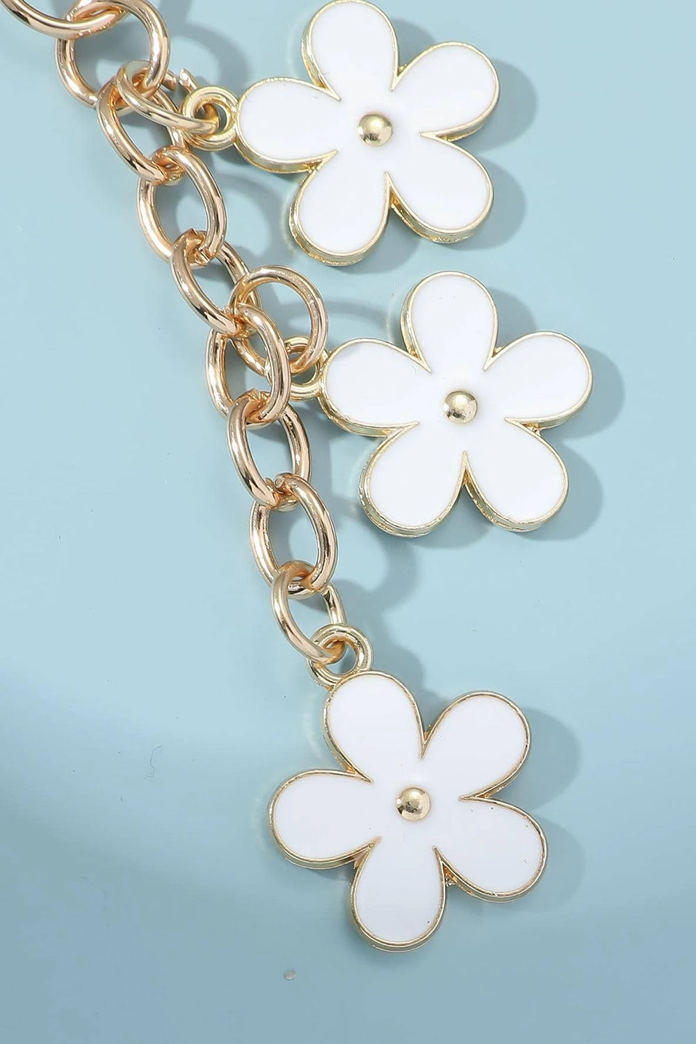 White Flower Keychain