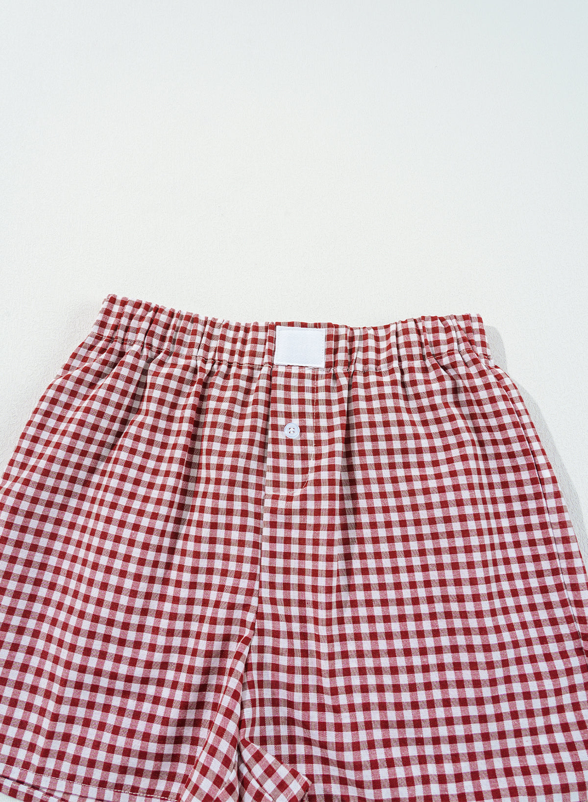 Red Plaid Gingham High Waist Shorts