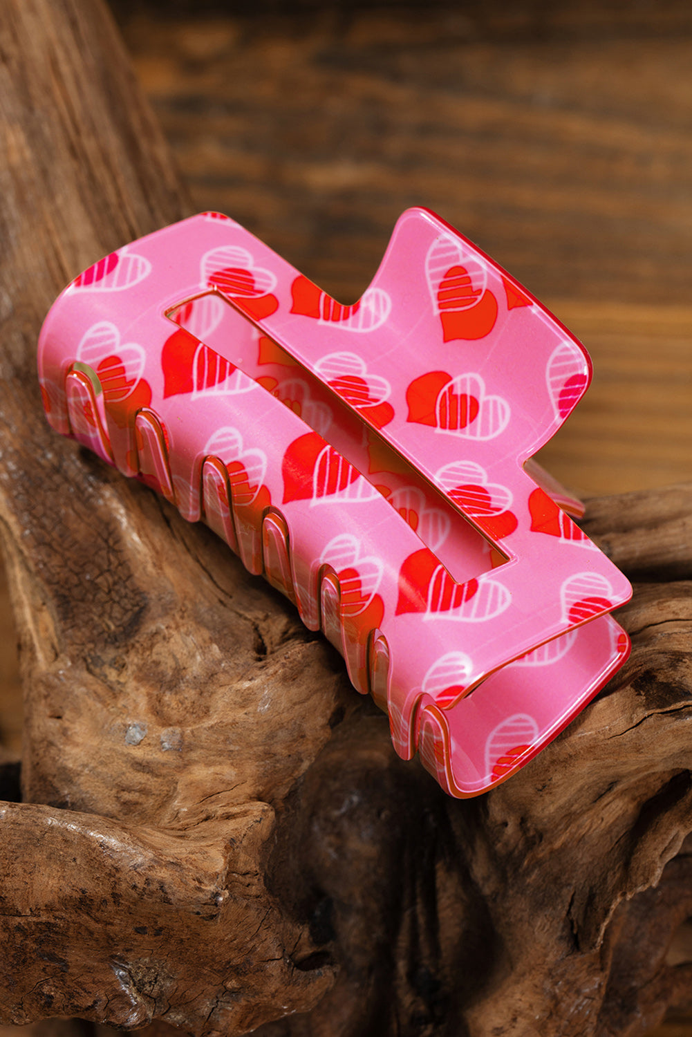 Pink Heart Valentines Hair Claw