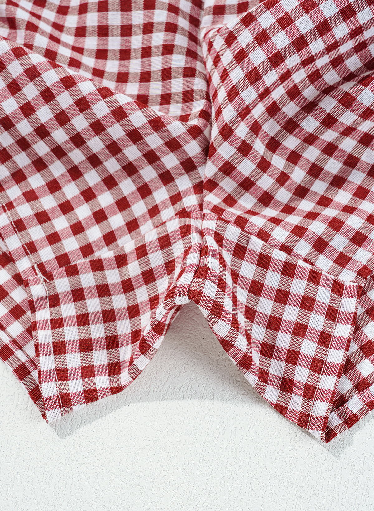 Red Plaid Gingham High Waist Shorts