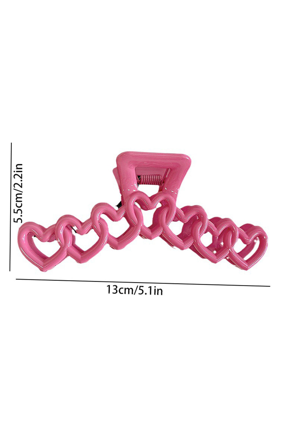 Large Pink Heart Shaped Hair Claw