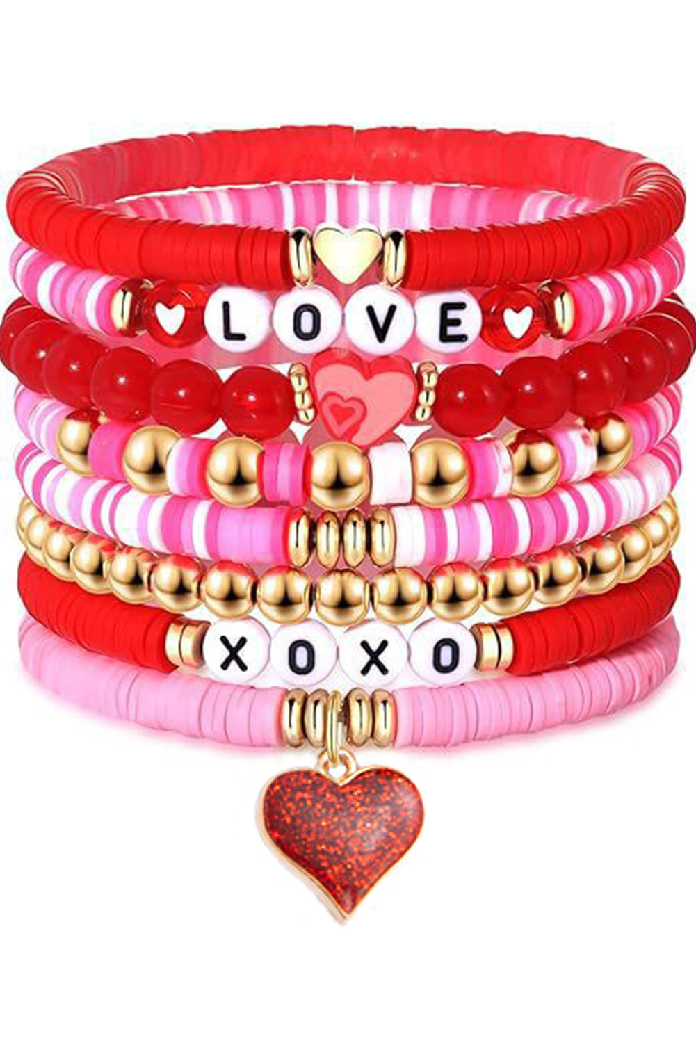 Valentines Beaded Bracelet Set