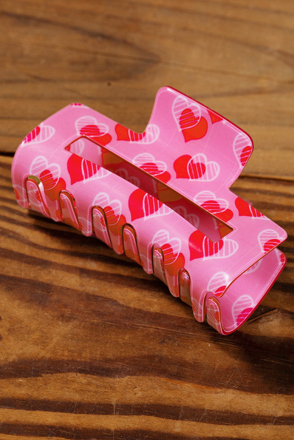 Pink Heart Valentines Hair Claw