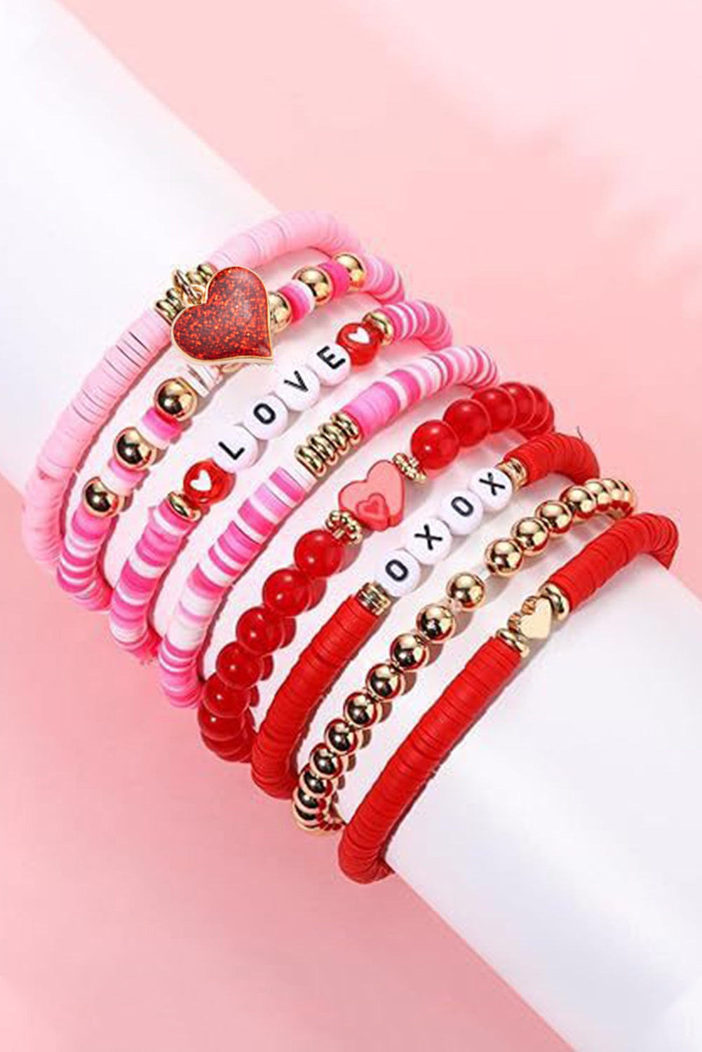 Valentines Beaded Bracelet Set