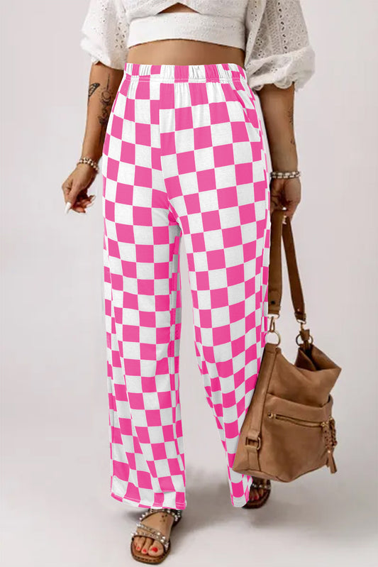 Bonbon Checker High Waist Pants