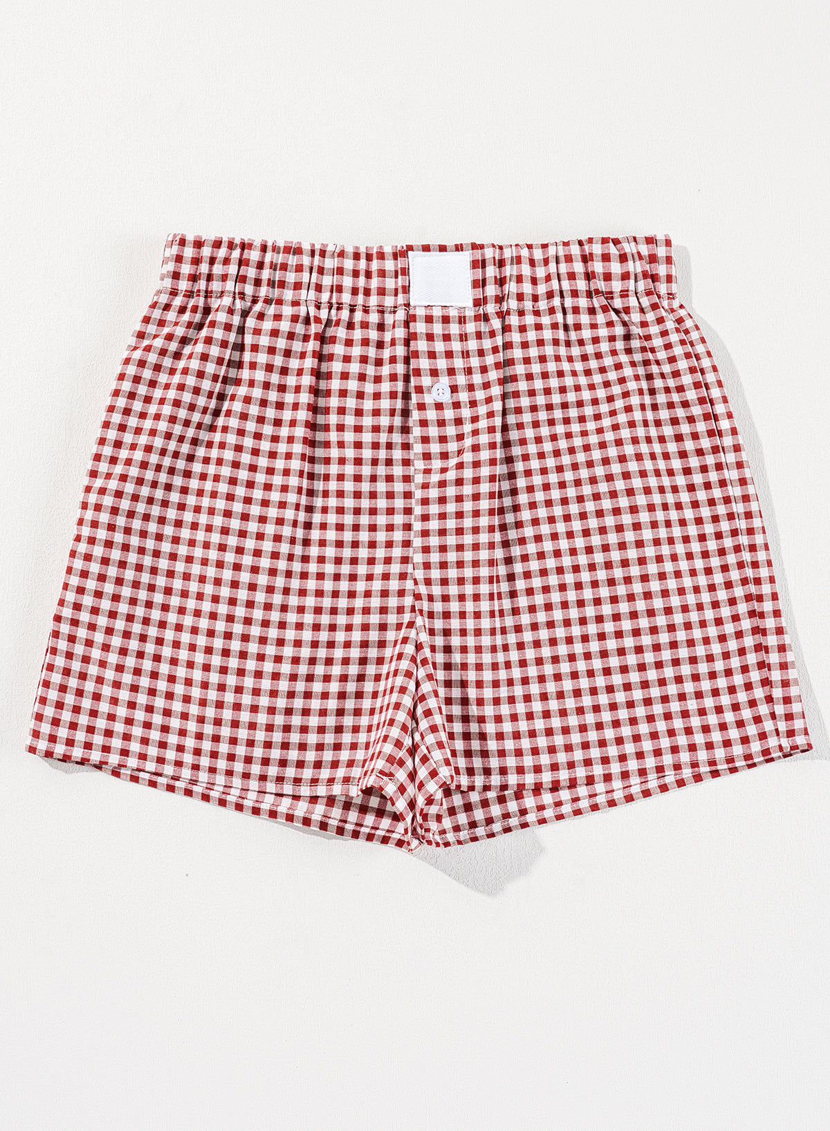 Red Plaid Gingham High Waist Shorts