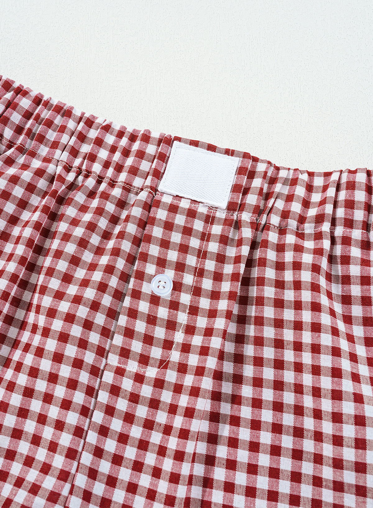 Red Plaid Gingham High Waist Shorts