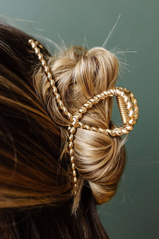 Gold Twist Large Hair Clip