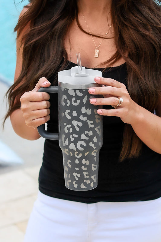 Gray Leopard Print 40oz Tumbler